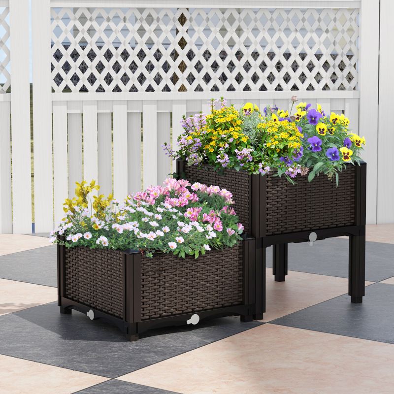 Tangkula Outdoor 2 Set/4 Set Planter Vertical Elevated Raised Garden Bed Planter Box Kit for Backyard Patio, 2 of 10