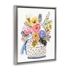 Stupell Industries Birds Perched Fun Floral Blossoms Floating Frame Canvas Art - 2 of 4