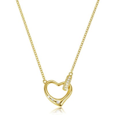 Molenia Dainty Heart Necklace for Women: 14k Gold Plated 925 Sterling Silver Everyday Charm Cute Choker Jewelry Romantic Anniversary Gifts for Her