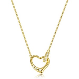 Molenia Dainty Heart Necklace for Women: 14k Gold Plated 925 Sterling Silver Everyday Charm Cute Choker Jewelry Romantic Anniversary Gifts for Her - 1 of 4