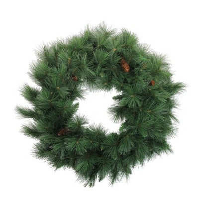 Darice 36" Unlit Green Long Needle Pine with Pine Cones Artificial Christmas Wreath