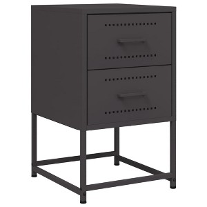 vidaXL Bedside Cabinet Storage End Table Bedroom Living Room Furniture Steel - 1 of 4