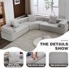 3 Piece Curved Modular Sectional Sofa, Oversized 4-Seater Upholstered Couch w/ Plush Boucle Fabric, Easy Assembly, Free Combination - 3 of 4