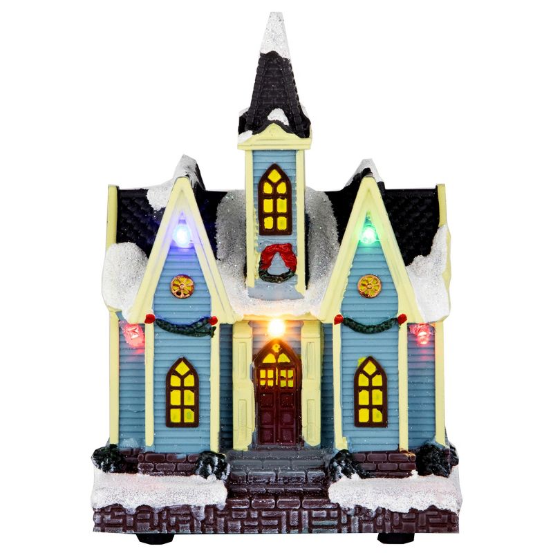 Northlight 6" Led Lighted Snowy Church Christmas Village Display Piece, 1 of 7
