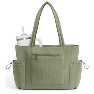 Generic Large Corduroy Tote Bag with Stanley Cup Holder, Travel Tote Bags - 1 of 4
