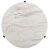 37" Round Faux Marble Coffee Table with Metal Legs, Perfect for Modern and Sophisticated Living Spaces - 4 of 4