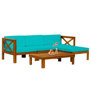 BestMassage 5 Piece Patio Sofa Set Outdoor Furniture for Beach Backyard and Garden - 1 of 4