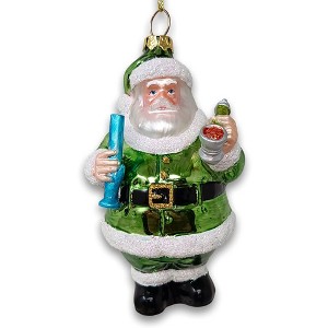 Chill Santa Glass Christmas Ornament, Merry Cheermas Funny Decoration| OrnamentallyYou - 1 of 4