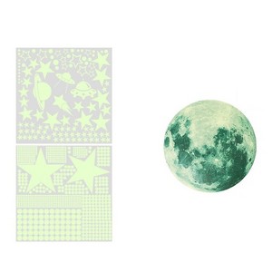 AFG3387 Moon Star Spaceship Luminous Wall Sticker, Specification: 930PCS Green - 1 of 4