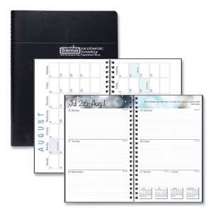 Recycled Academic Weekly/Monthly Appointment Planner, 8 x 5, Black Cover, 13-Month: Aug 2025 to Aug 2026 - 1 of 4