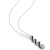 EVERLY JEWELRY | Sterling Silver with Black Rhodium 1/6 CT TGW Created White Sapphire and 1/10 CT TW Black Diamond Twist Pendant with Chain - 2 of 4