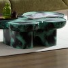 47.2" Modern Irregular Butterfly Coffee Table, Black and Beige Fiberglass Accent Table for Living Room or Office -3irtyhousy - 3 of 4