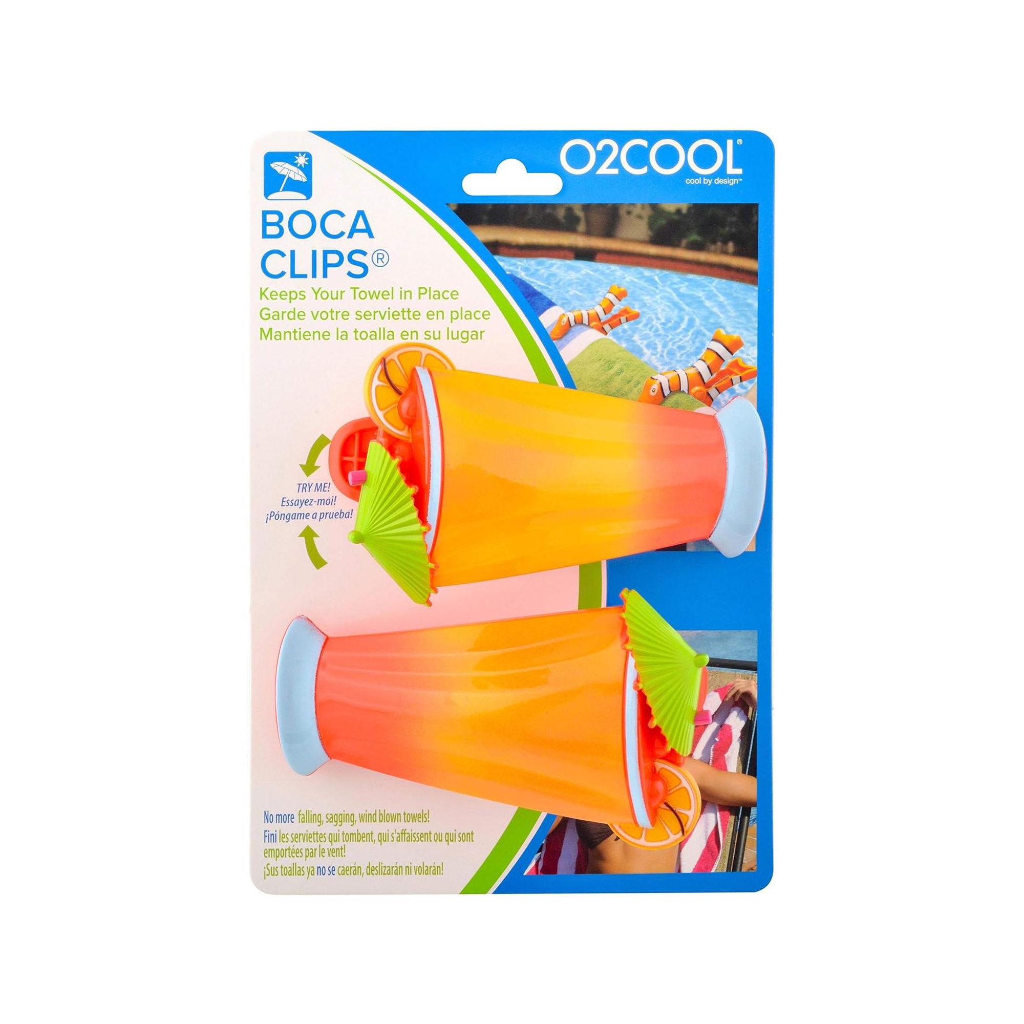 O2COOL BocaClip Towel Holder - 1 Pack of 2 Clips - Carribean Cocktail