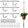LunaLulinlk 6pcs Ceiling Hooks 304 Stainless Steel Pad Anchor Heavy Duty Ceiling Light Hook M5 Wall Mount Ceiling Plant Hangers with Screws - 3 of 4