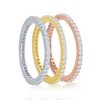 Bella Silver Sterling Silver Tri-Color Prong Clear CZ 1.5mm Eternity Triple Band Ring - Available Sizes:  9 ,  8 ,  7 ,  6 - 2 of 3