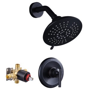 WOWOW Single-Handle 5-Spray Shower Faucet 1.8 GPM with Low Lead in Matte Black - 1 of 4