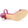 Allegra K Women's Clear Slingback Flower Rhinestone Peep Toe Heels Sandals - 4 of 4