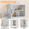 Cat Litter Box Enclosure 3-Tier Furniture - Hidden Litter Box with Lounging Top for Living Room - 3 of 4