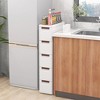 Tangkula 5-Drawer Narrow Rolling Storage Cabinet w/ Pull Handles Built-in Wheels - 2 of 4