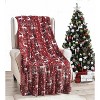 Kate Aurora Holiday Living Ultra Soft & Cozy Hypoallergenic Christmas Red Reindeer Plush Throw Blanket Cover - 2 of 2