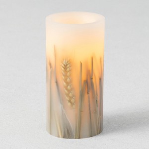 6" Wheat LED Pillar Candle - 1 of 2