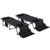 Kumasinova 2PCS Folding Chaise Lounge Reclining Tanning Chairs with Face Hole&Side Pocket,Set of 2,Patio Poolside Chaise Deck Chair for Beach,Black - 2 of 4