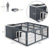 Rabbit Hutch Bunny Cage with Waterproof Roof,Indoor Outdoor Small Animal House with Run and Ventilated Doors–LAOTIES - 2 of 4