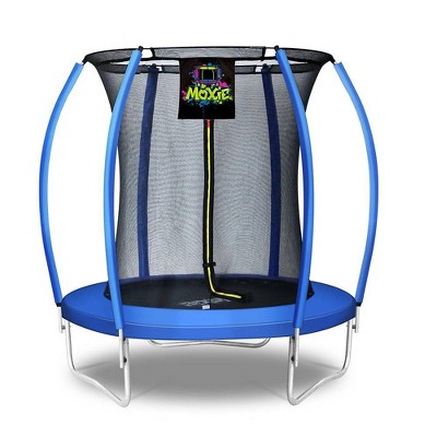Moxie Trampolines 6' Pumpkin-Shaped Outdoor Trampoline Set with Premium Top-Ring Frame Safety Enclosure - Blue