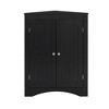 AndMakers Black Wood 32.3 in.H Storage Corner Cabinet with Shelves - 4 of 4