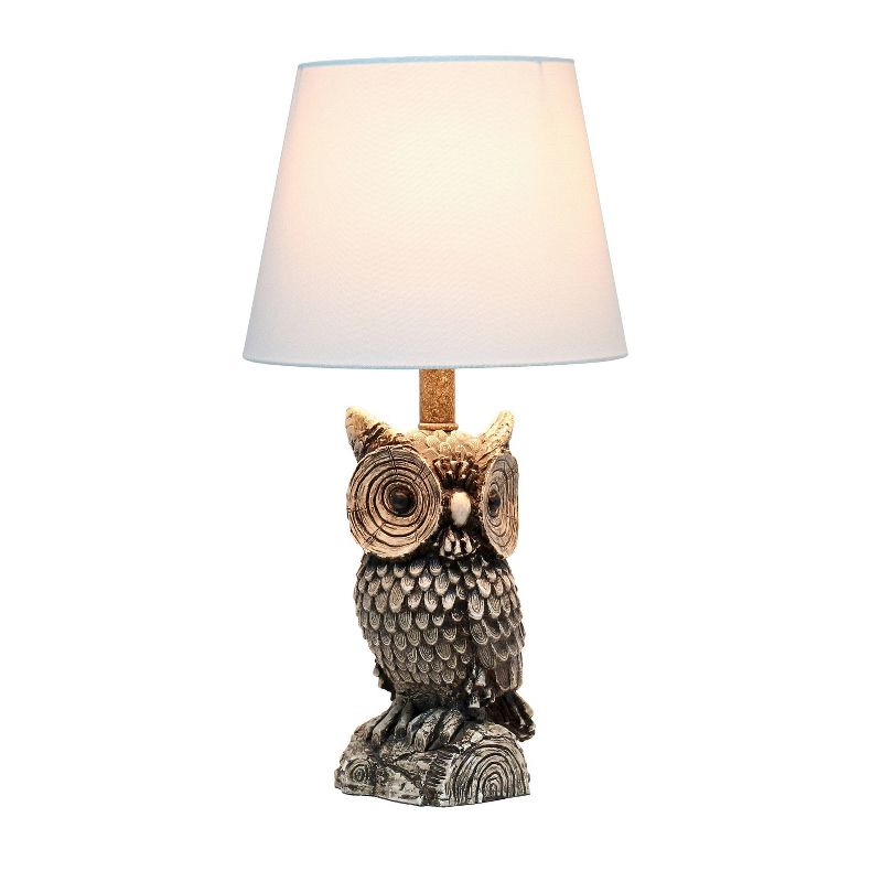 19.85" Woodland Tall Contemporary Night Owl Novelty Bedside Table Desk Lamp - Simple Designs, 2 of 12