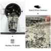 Modern Abstract Area Rug Machine Washable Ultra Thin Non Shedding Pet Friendly Foldable Non Slip Stain Resistant With Bordered Design Floor Carpet - 4 of 4