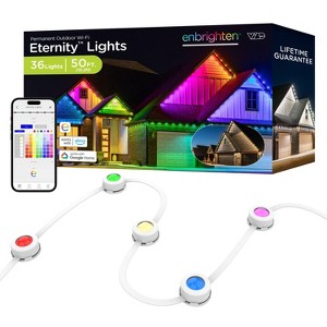 Enbrighten Eave Color Changing Outdoor Novelty String 36 Lights - White Cord 50' - 1 of 4