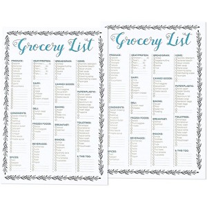 Juvale 2-Pack Magnetic Grocery List, To-do List Notepads, Shopping Note Pad for Fridge, 50 Sheets per Pad, 9.25" x 6.25" - 1 of 4