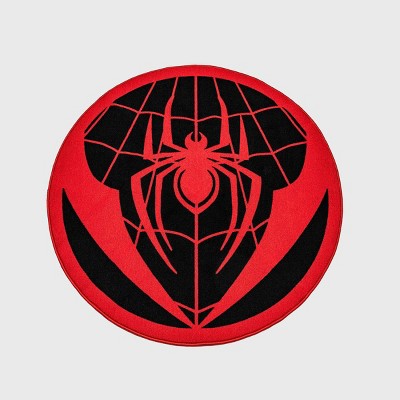Spider-Man: Miles Morales Logo with Web Round Area Rug