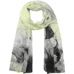 INSPIRE CHIC Women's Floral Chiffon Lotus Lightweight Soft Sheer Long Head Wrap Shawl Scarves 1Pc - 1 of 4