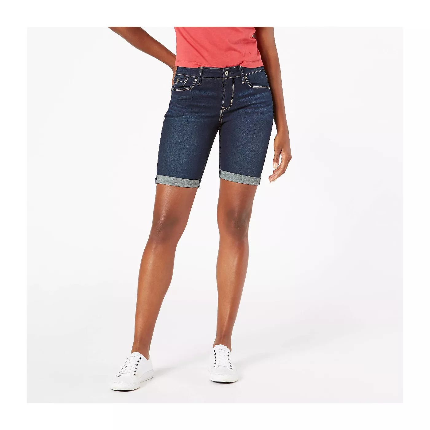 DENIZEN® from Levi's® Women's Mid-Rise Skinny Bermuda Jean Shorts - Blue Empire - image 1 of 5