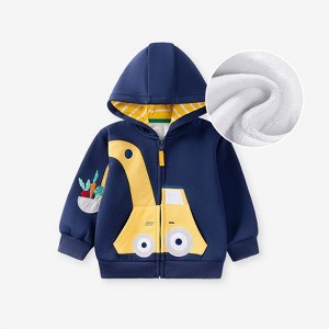 MyKids-USA Winter and Autumn Boys Cartoon Pattern Long Sleeves Zip-up Hooded Coat - 1 of 4