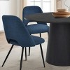 5-Piece Dining Table Set for 4, 46" Modern Round Manufactured Grain Dining Table with 4 Upholstered Fabric Dining Chairs for Dining Room-Maison Boucle - 3 of 4