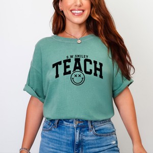 Simply Sage Market S.W.Smiley Teach Varsity Arched Garment Dyed Tee - 1 of 4