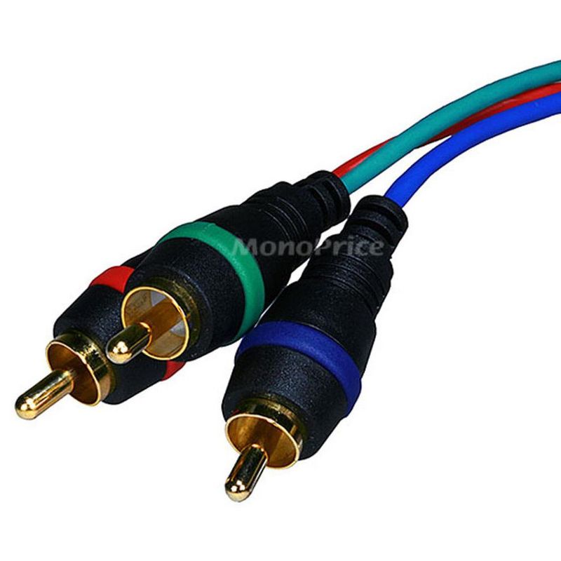 Monoprice Video Cable - 6 Feet - VGA to 3 RCA Component Adapter for Projectors, Gold plated connectors and pins, 2 of 4