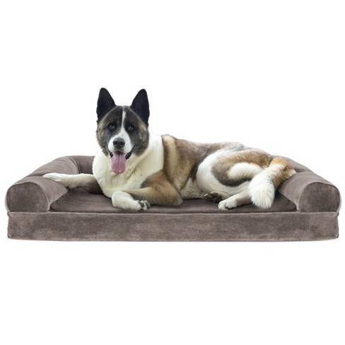 FurHaven Faux Fleece Chenille Orthopedic Sofa Dog Bed Cream