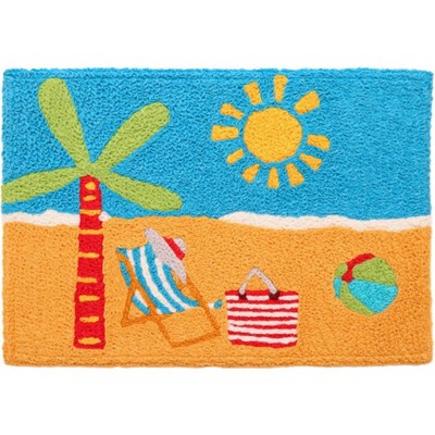 Jellybean Beach Getaway Accent Doormat 20"x30" – Washable, Durable & Versatile for Indoor/Outdoor Use