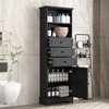 NicBex Tall Bathroom Storage Cabinet,Floor Cabinets with 3 Drawers and Adjustable Shelves for Bathroom,Black - 2 of 4