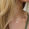 HTUTWOO Dainty Layered Tube Choker Necklaces Stackable, Adjustable Layering Chain Twisted Chain Necklace With Glossy Sequin Accent For Women - 4 of 4