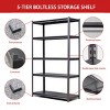 Syemin Utility Storage Shelves 5 Tier Adjustable Garage Shelf, Industrial Metal Garage Shelf, Heavy Duty Storage Shelves, Black, 47.2"*23.6"*72" - 3 of 4