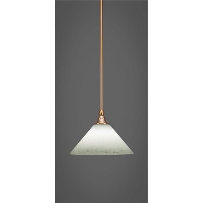 Toltec Lighting Any 1 - Light Pendant in  New Aged Brass with 10" White Muslin Shade
