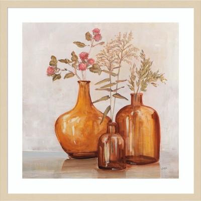 Amber Autumn 25"x25" Brown Wood Framed Wall Art Print