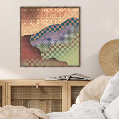 Earth Tones Abstract Geometric Canvas Wall Art, 22x22