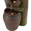 John Timberland Rustic Outdoor Floor Water Fountain with Light LED 39 1/4" High Four Pot Cascading for Yard Garden Patio Deck Home - image 3 of 4