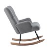 FERPIT Upholstered Wingback Accent Chair & Rocking Chair with Rubberwood Legs & Rockers - 3 of 4